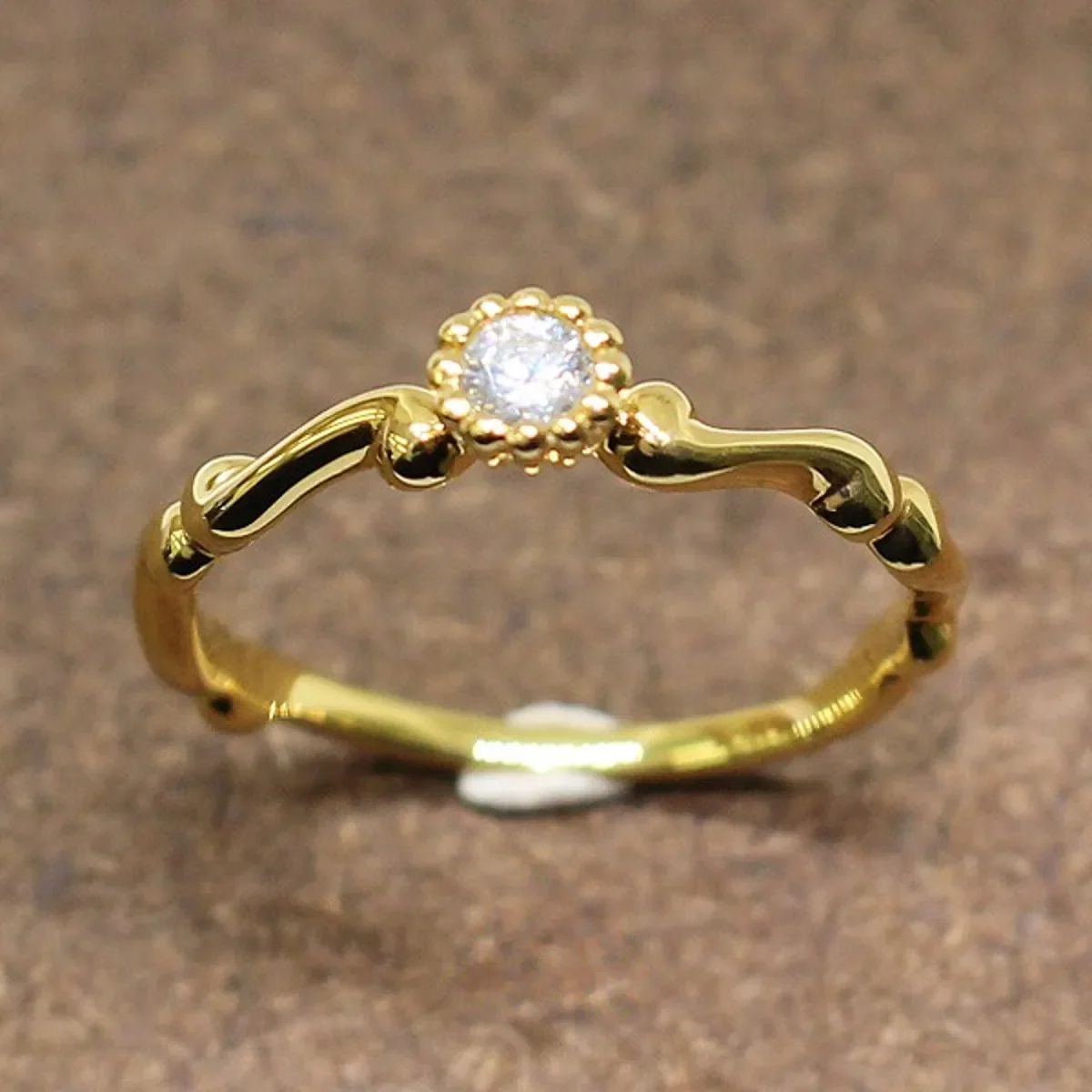 0.1ct ダイヤモンド ミル打ちリング