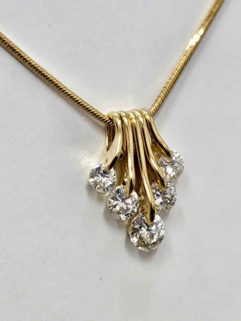 K18 ダイヤモンドネックレス 1.00ct 上品なデザイン